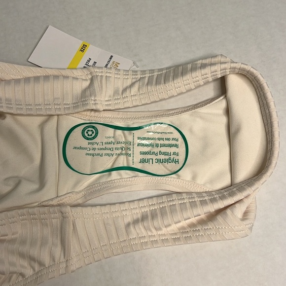 MICHAEL MICHAEL KORS RIBBED CREAM/BEIGE BIKINI MEDIUM - Picture 10 of 16